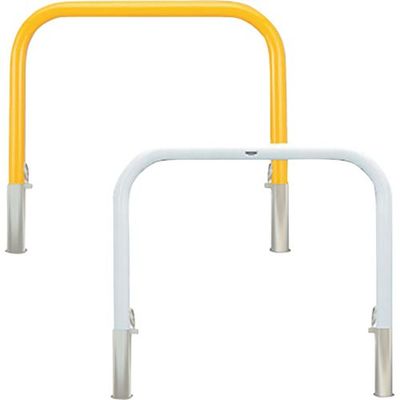 カネソウ 車止め アーチ型 スチール製 焼付塗装 脱着式 スチール製蓋 Yシリーズ YB6L30-D(W) 1本 258-5634（直送品）