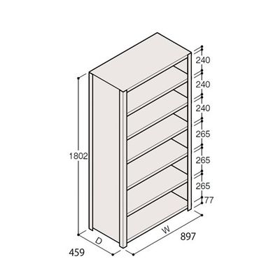 アズワン 軽量棚 ERR密閉型 H1800×W900×D450 有効棚 6段 67-5246-71 1個（直送品）