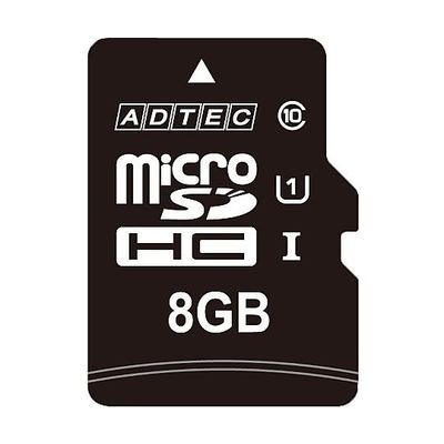 アドテック microSDHCメモリーカード 8GB Class10 SD変換アダプタ付 AD-MRHAM8G/10 1個（直送品）