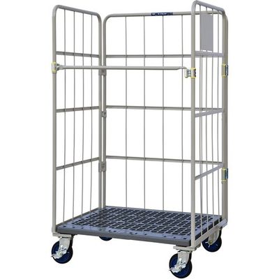 ワコーパレット ワコー 床板プラスチック製カゴ車 1000x800x1700 WKP-1080 1台 473-0897（直送品）