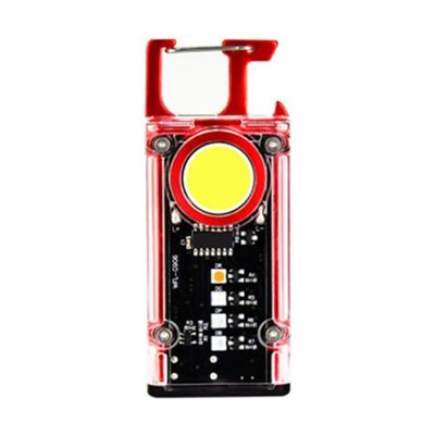 Trimate 充電式スケルトンワークライト カラビナ付き レッド TR-WL017-RD 1個 67-8094-40（直送品）