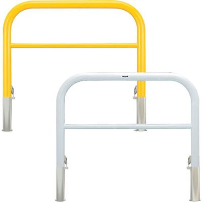 カネソウ 車止め アーチ型 横バー付 スチール製 焼付塗装 脱着式 鋳鉄製蓋 Yシリーズ YBW7H10-HD(W) 1本 323-8798（直送品）