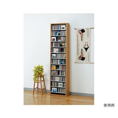 オークス CDストッカー 48.5×26.5×197.5cm ナチュラル CS540-N 1個 62-9938-15（直送品）