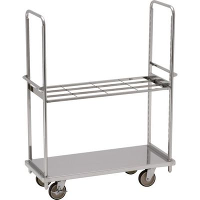 テックサス オールステンレス棚台車 1220×505 SUSφ150ウレタン車 フラットバー棚1段 TD-1250D-BT1 1台（直送品）