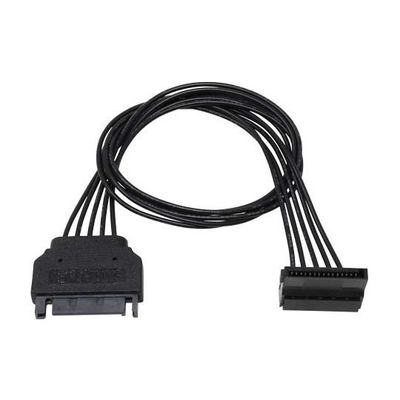 アイネックス シリアルATA用電源延長ケーブル 下L型コネクタ 30cm ブラック SA-047SALA 1個 67-9266-62（直送品）