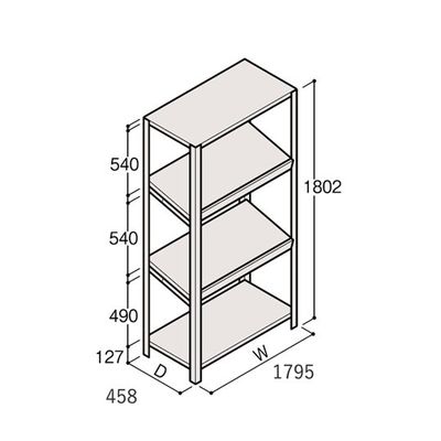 アズワン 軽量棚 ERR傾斜型 H1800×W1800×D450 有効棚 3段 67-5245-05 1個（直送品）