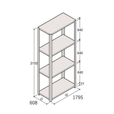 アズワン 軽量棚 ERR開放型 H2100×W1800×D600 有効棚 3段 67-5242-31 1個（直送品）
