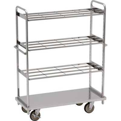 テックサス オールステンレス棚台車 1220×505 SUSφ150ウレタン車 フラットバー棚3段 TD-1250D-BT3 1台（直送品）