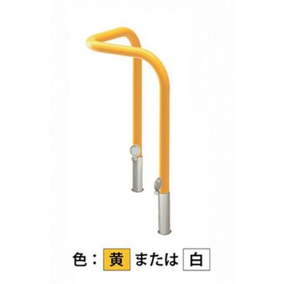 カネソウ 車止め コーナー型 スチール製 焼付塗装 Yシリーズ YD6H5-D(W) 1本 321-8304（直送品）