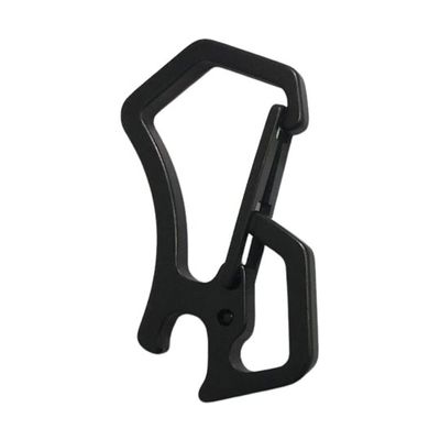 Trimate カラビナ ステンレスキーホルダー 栓抜き付き ブラック TR-KKT002-BK 1個 67-4919-07（直送品）