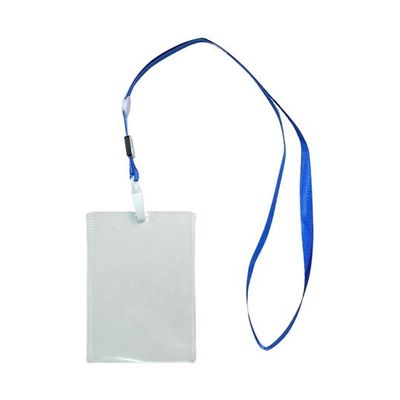 Trimate 縦向きケース付き 名札首掛けストラップ ブルー TR-STP019T-BL 1個 67-4921-13（直送品）