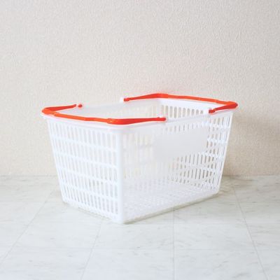 大和産業 買い物かご SLー7 ナチュラル把手オレンジ 10個セット SL-7-NROR-10P 1セット(10個) 538-0356（直送品）