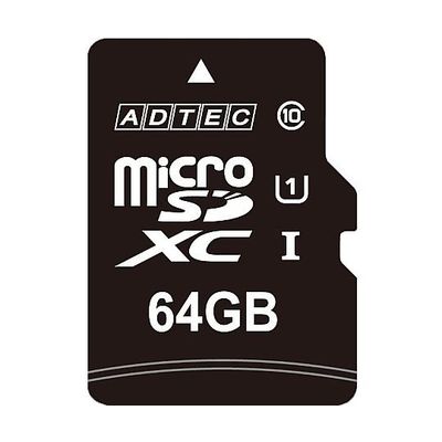 アドテック microSDXCメモリーカード 64GB UHS1 SD変換アダプタ付 AD-MRXAM64G/U1 1個（直送品）