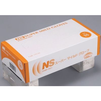 日昭産業 スーパーマイルドグローブ SS 1セット(100枚×20箱入) 19146 1セット(2000枚) 67-6645-16（直送品）