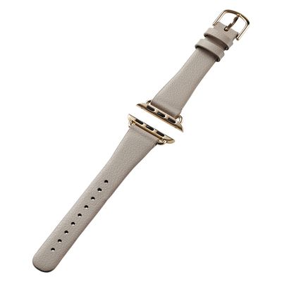 アップルウォッチバンド (41 40 38mm) レザー ベルト スリム グレージュ AW-41BDLJGB エレコム 1個（直送品）