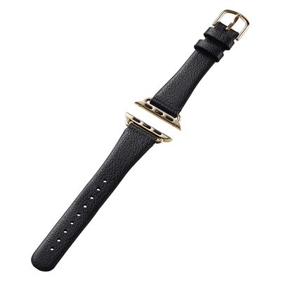 アップルウォッチバンド (41 40 38mm) レザー ベルト スリム チャコールグレー AW-41BDLJGY エレコム 1個（直送品）