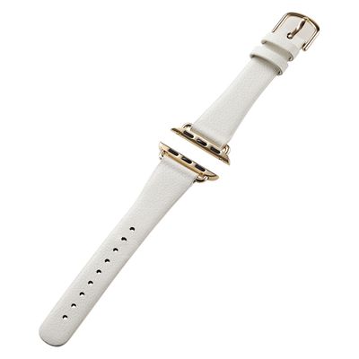 アップルウォッチバンド (41 40 38mm) レザー ベルト スリム オフホワイト AW-41BDLJWH エレコム 1個（直送品）