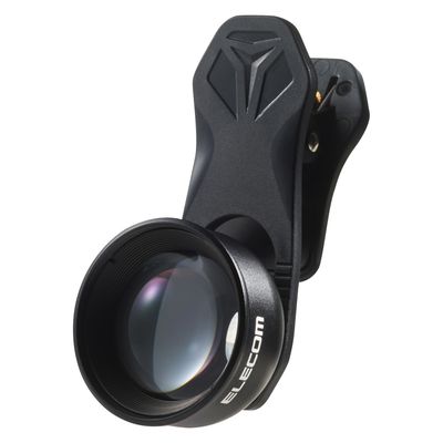 スマホ 望遠レンズ 2倍 クリップ式 レンズ 高画質 ブラック P-SLZ2XBK エレコム 1個（直送品）
