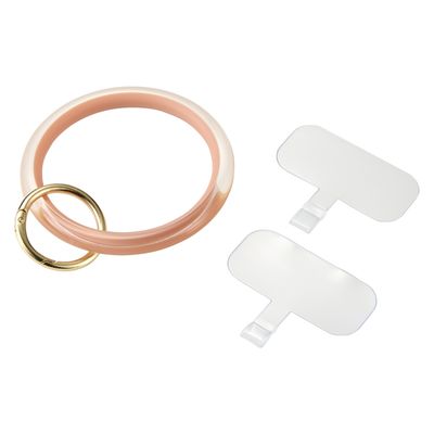 スマホハンドストラップ 手首 クリアタイプ カラビナリング 1口穴 &me ピンク P-STHCRPN エレコム 1個（直送品）