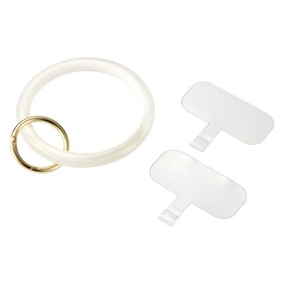 スマホハンドストラップ 手首 クリアタイプ カラビナリング 1口穴 &me ホワイト P-STHCRWH エレコム 1個（直送品）