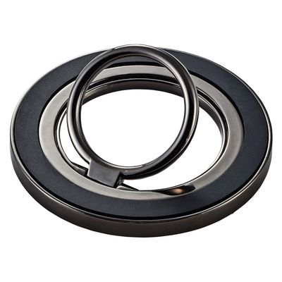 スマホリング マグネット 360度回転 リング 着脱可能 フラット設計 ブラック P-STRMK360BK エレコム 1個（直送品）