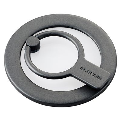 スマホリング マグネット リング 着脱可能 クリアパーツ チタニウムシルバー P-STRMKHICRSV エレコム 1個（直送品）