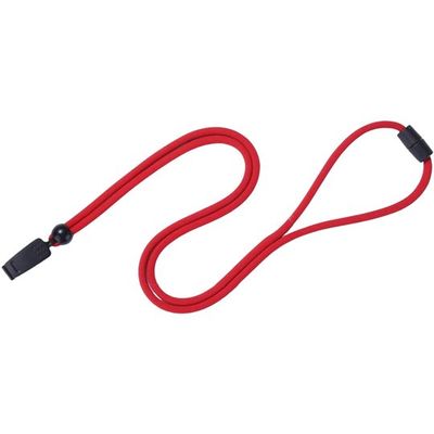 Trimate 名札クリップ付き丸紐ストラップ レッド TR-STP018-RD 1個 67-4921-10（直送品）