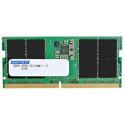 アドテック DDR5ー4800 SODIMM 8GBx2枚 ADS4800N-X8GW 1個 67-7462-84（直送品）