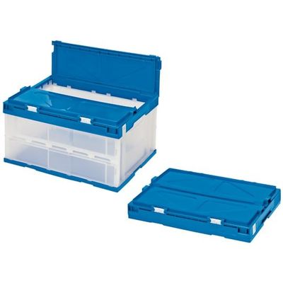 セキスイ エコタイプオリタタミコンテナ 40L フタ一体型 透明タイプ 1個 STSF4DB 66-0033-61（直送品）