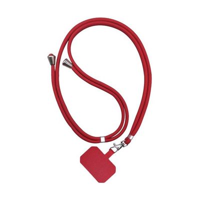 Trimate 金具付き丸紐ネックストラップ & 外付けストラップホール(1枚)レッド TR-STP016-RD 1個 67-4921-06（直送品）