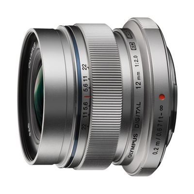 OM SYSTEM 交換レンズ M.ZUIKO DIGITAL ED 12mm F2.0 シルバー 64-9618-63 1本（直送品）