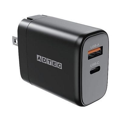 アドテック PD充電器 最大65W ブラック APD-V065AC-BK 1個 67-7463-84（直送品）
