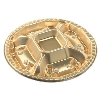 エフピコ オードブル容器 シェルトプラッター丸20浅 本体 金 49900210 1ケース(300個(25個×12)（直送品）