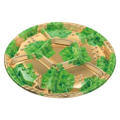 エフピコ オードブル容器 シェルトプラッター丸50 本体 金リーフ 49961500 1ケース(100個(10個×10)（直送品）