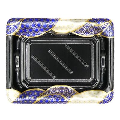 エフピコ 寿司容器 大波皿2-3(V1) 本体 なみ穂青 4C407203 1ケース(900個(50個×18)（直送品）