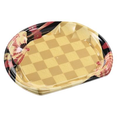 エフピコ 刺身容器 半月皿24-21(V1) 扇市松金 4C449241 1ケース(600個(50個×12)（直送品）