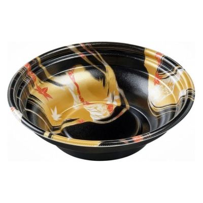 エフピコ 麺容器 MFPホット麺19(52)絞 風金黒 4M001192 1ケース(600個(50個×12)（直送品）