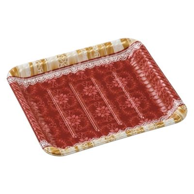 エフピコ オードブル容器 MFPティアラ角皿25-22本体リラD赤 4M025228 1ケース(600個(50個×12)（直送品）