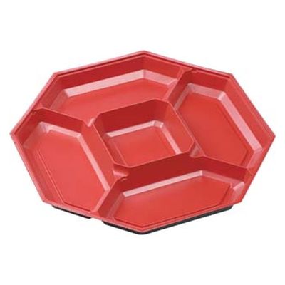 エフピコ WPS-八角350-N1 赤(内装) 78576351 1ケース(40個(10個×4)（直送品）