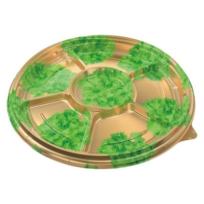 エフピコ オードブル容器 シャトープラッター丸50 本体 金リーフ 7E382050 1ケース(100個(10個×10)（直送品）