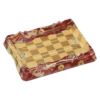 エフピコ 寿司桶 氷河桶25-20 本体 扇市松赤金 7Z921257 1ケース(200個(50個×4)（直送品）