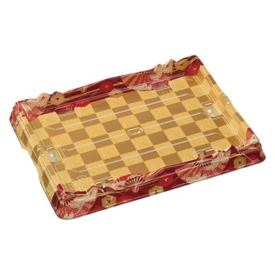 エフピコ 寿司桶 氷河桶33-25 本体 扇市松赤金 7Z921335 1ケース(200個(10個×20)（直送品）