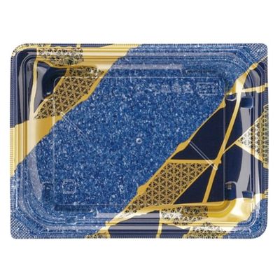 エフピコ 寿司容器 四季皿2-3 本体 金継ぎ紺 7Z972266 1ケース(800個(50個×16)（直送品）