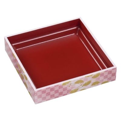 エフピコ 折箱 WPS-角 194-194(V) 市松春扇 80050165 1ケース(180個(15個×12)（直送品）