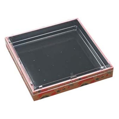 エフピコ 弁当容器 WPS-角300-300透明蓋付 御所車黒 80060027 1ケース(40個(10個×4)（直送品）