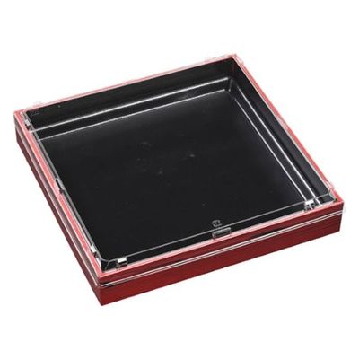 エフピコ 寿司桶 WPS-角300-300V透明蓋付 赤焼板目黒 80060026 1ケース(40個(10個×4)（直送品）