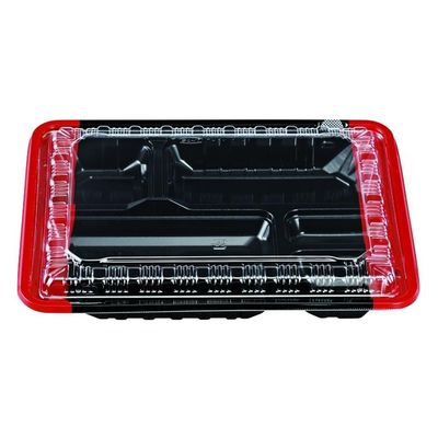 エフピコチューパ 弁当容器 CK-3-2 フチ赤黒セット(エコOP) CP520393 1ケース(400個(50個×8)（直送品）