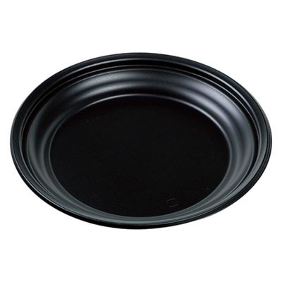 エフピコ 弁当容器 FTプレート-丸240(V) 本体 黒 79583401 1袋(50個)（直送品）