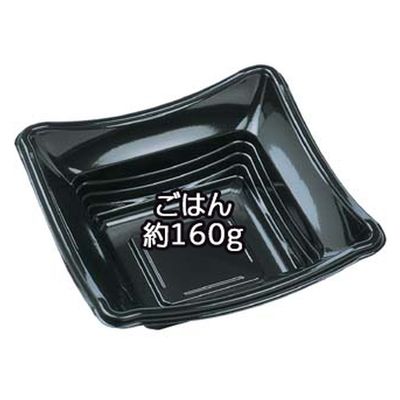 エフピコ どんぶり容器 MSD京角丼-25(V) 本体 黒 7E152250 1袋(50個)（直送品）