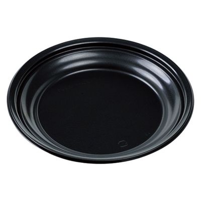 エフピコ 弁当容器 FTプレート-丸225(V) 本体 黒 79583251 1ケース(600個(50個×12)（直送品）